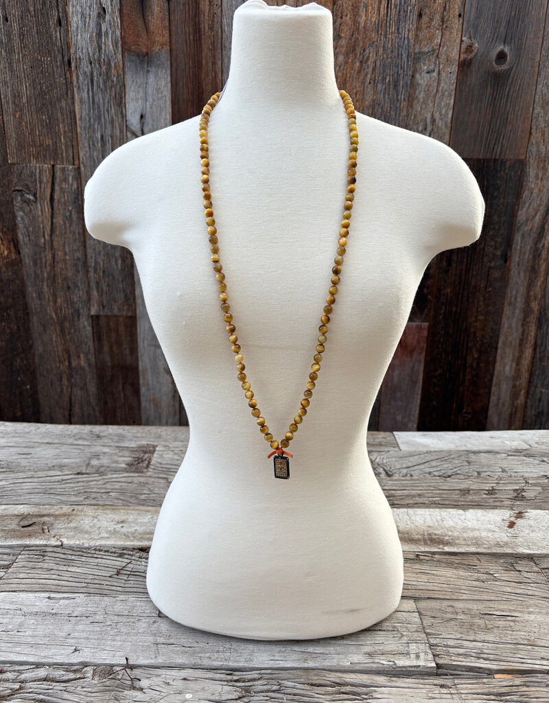 Radiant Malas Blond Tiger's Eye/Pendant Mala