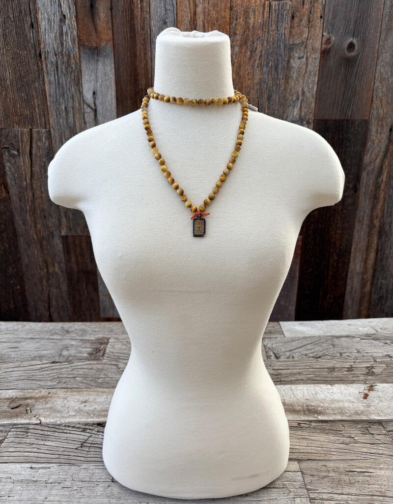 Radiant Malas Blond Tiger's Eye/Pendant Mala
