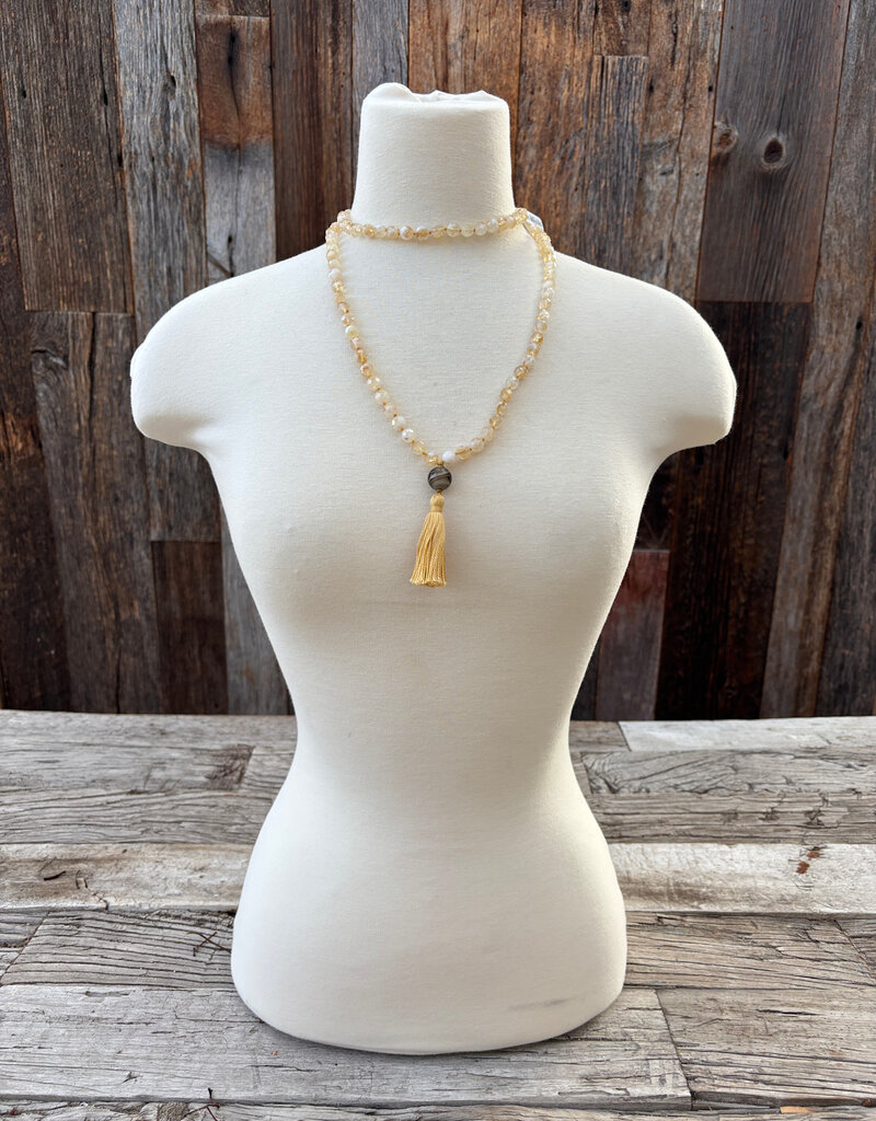 Radiant Malas Citrine Faceted/Lampwork Glass Mala