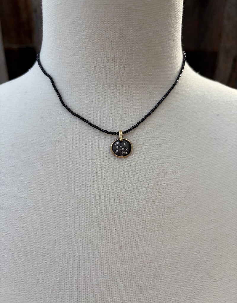 Robin M Designs Robin M Celestial Pendant on Spinel Beads Diam. 14k SS