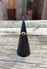 Robin M Designs Robin M Aqua Grn. Tourm. Framed w/ 2 Diam. 14k Sz 7