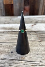 Robin M Designs Robin M Emerald Solitaire Knife Edge Band 18K Sz 7.5