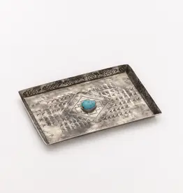 J. Alexander Medium Stamped Tray w/ Turquoise