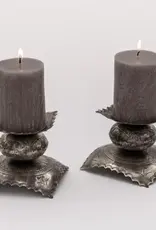 J. Alexander Short Pair Stamped Candle Holders