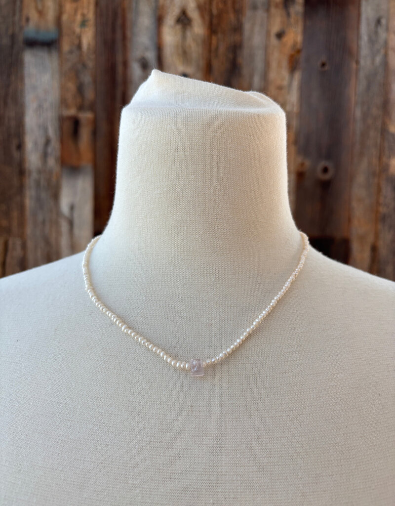 Leap Jewlery Leap Jewelry Pearl Necklace Rose Quartz