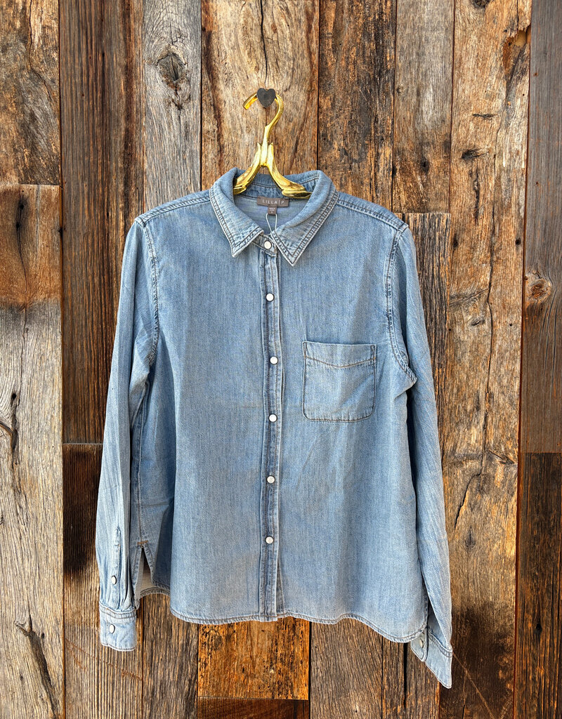 Lilla P Lilla P Denim Button Down Blue Wash