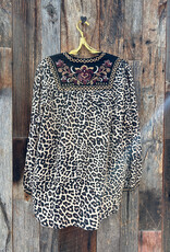 Johnny Was Johnny Was Tassel Yoke Blouse Deire Chestnut Leopard