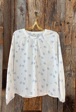 Dylan Dylan Faded Floral Blouse White/Blue