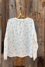 Dylan Dylan Faded Floral Blouse White/Blue