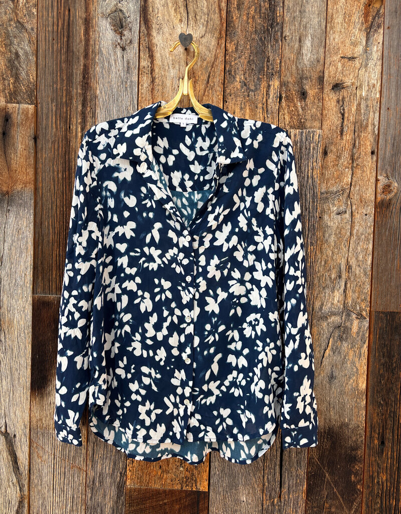 Bella Dahl Bella Dahl Classic Button Down- Indigo Bloom Print