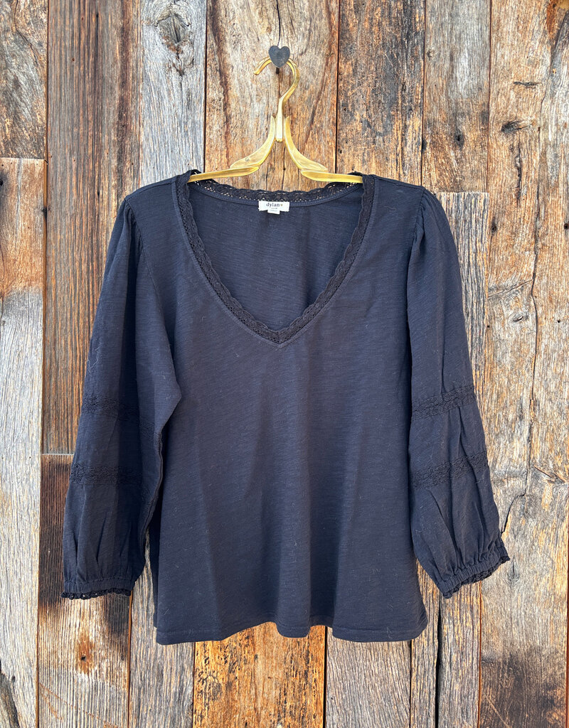 Dylan Dylan Chloe V-Neck Washed Black