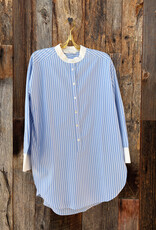 Chan Luu Chan Luu Falling Flower Tunic Blue Stripe 1