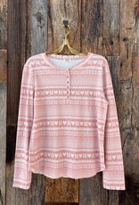Dylan Dylan Homebody Henley Pink/Soft White
