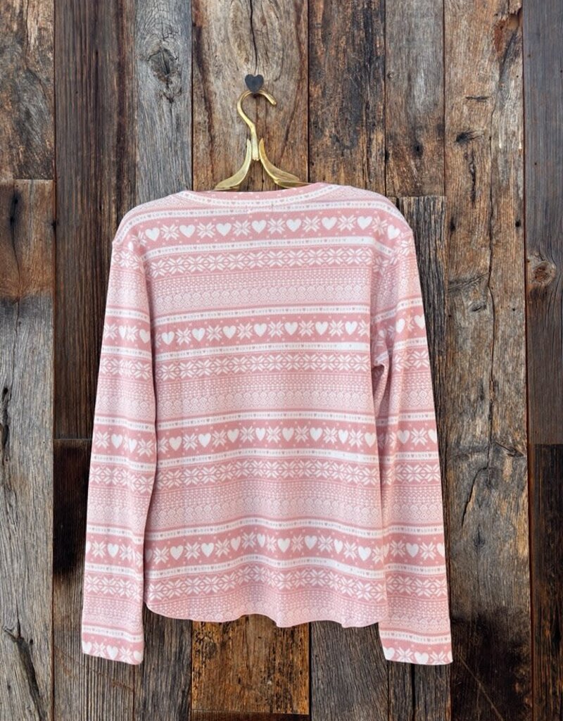 Dylan Dylan Homebody Henley Pink/Soft White