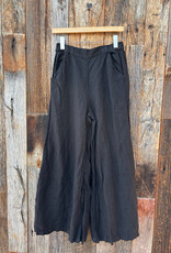Llea Blue Llea Blue Becca Wide Leg Linen Pant Black