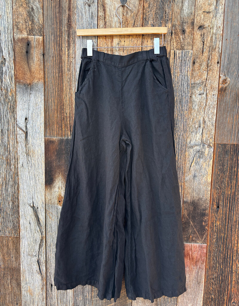 Llea Blue Llea Blue Becca Wide Leg Linen Pant Black