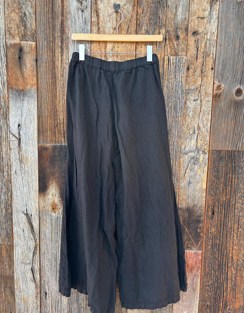 Llea Blue Llea Blue Becca Wide Leg Linen Pant Black