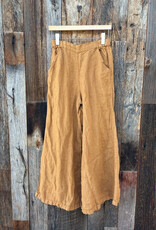 Llea Blue Llea Blue Becca Wide Leg Linen Pant Honey Mustard