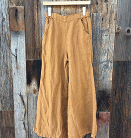 Llea Blue Llea Blue Becca Wide Leg Linen Pant Honey Mustard
