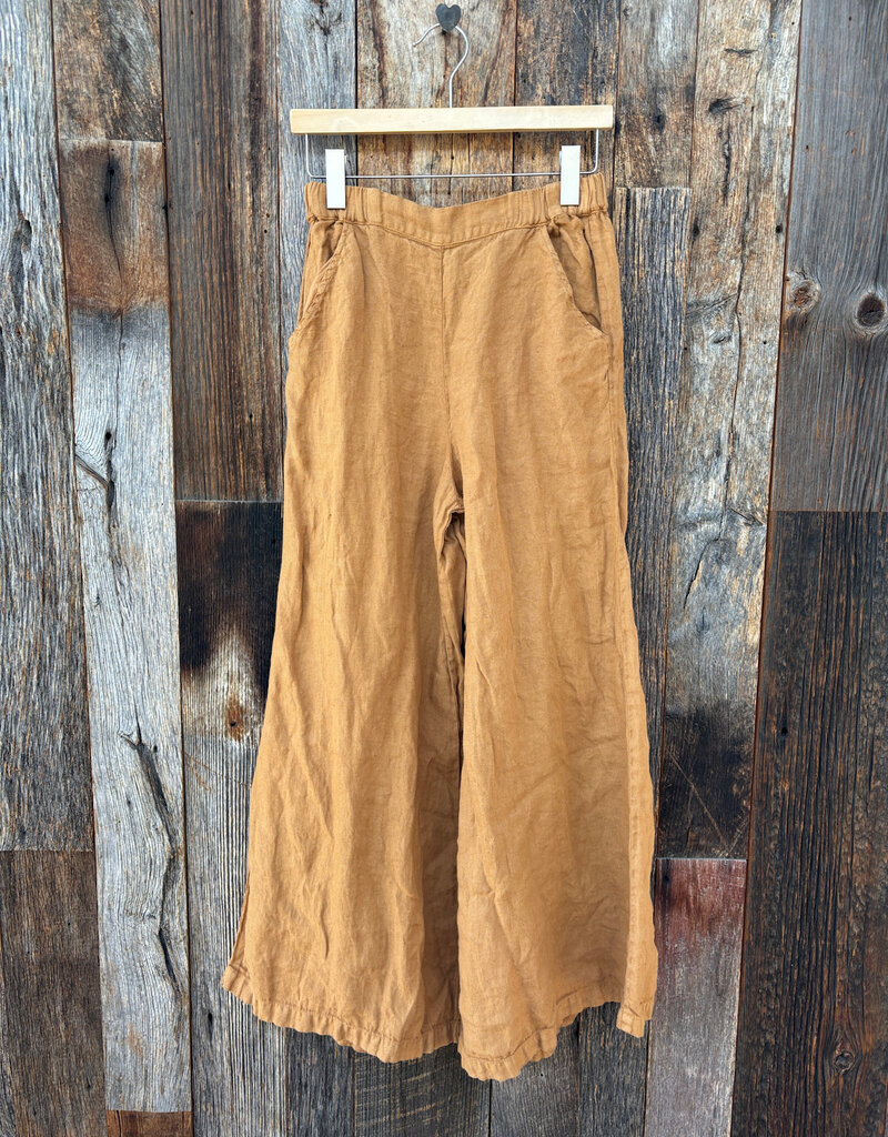 Llea Blue Llea Blue Becca Wide Leg Linen Pant Honey Mustard