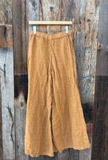 Llea Blue Llea Blue Becca Wide Leg Linen Pant Honey Mustard