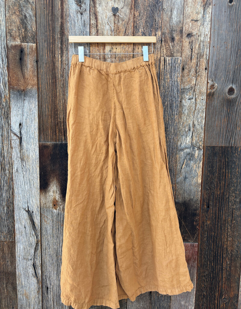 Llea Blue Llea Blue Becca Wide Leg Linen Pant Honey Mustard