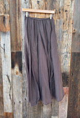 Llea Blue Llea Blue Zoey Cotton Silk Godet Skirt Chocolate