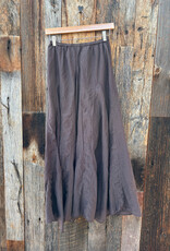 Llea Blue Llea Blue Zoey Cotton Silk Godet Skirt Chocolate