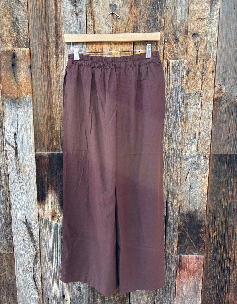 Z Supply Z Supply Scout Linen Pant Chocolate Cherry