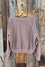 Project Social T Project Social T Cambridge Stitch V-Neck Sweatshirt Deep Taupe