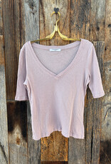 Project Social T Project Social T Jude V-Neck Elbow Sleeve Tee Dusty Lilac