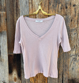 Project Social T Project Social T Jude V-Neck Elbow Sleeve Tee Dusty Lilac