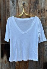 Project Social T Project Social T Jude V-Neck Elbow Sleeve Tee White