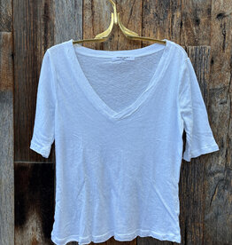 Project Social T Project Social T Jude V-Neck Elbow Sleeve Tee White