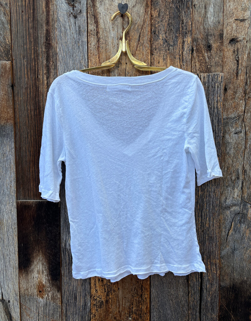 Project Social T Project Social T Jude V-Neck Elbow Sleeve Tee White