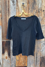 Project Social T Project Social T Jude V-Neck Elbow Sleeve Tee Black