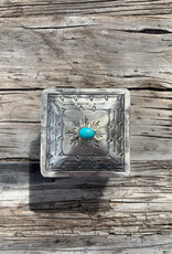 J. Alexander Small Stamped Box w/ Turquoise