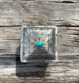 J. Alexander Small Stamped Box w/ Turquoise