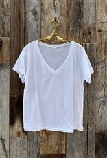 Dylan Dylan S/S Deep V-Neck Tee White