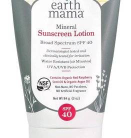 Earth Mama Organics Baby Mineral Sunscreen SPF 40  3 oz