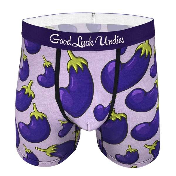 Good Luck Sock Mens Underwear: Eggplants