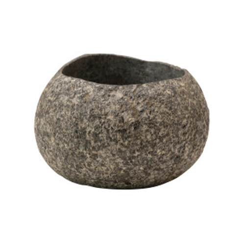 5" x 2 3/4" Round Natural Stone Container