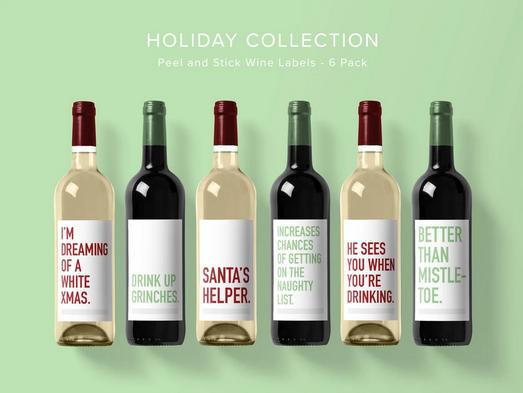 Classy Cards Classy Cards Wine Labels: Holiday