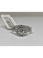 14KW 4.4g 1.20ctw (.52ctr) H/SI2 Round Diamond Halo Engagement Ring (size 5)