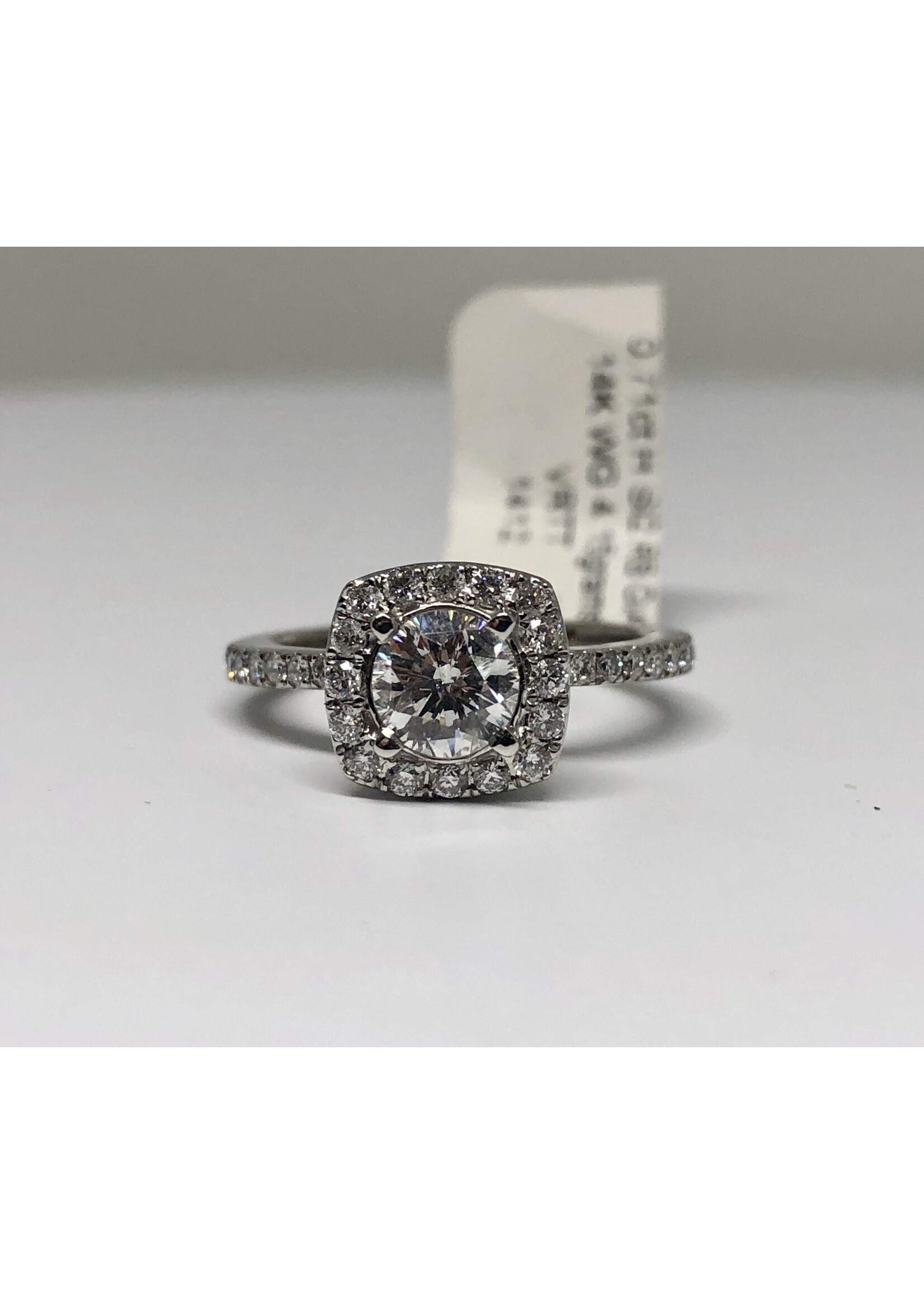 14KW 4.15g 1.34ctw (.71ctr) H/SI2 GIA Round Diamond Halo Engagement Ring (size 6.25)