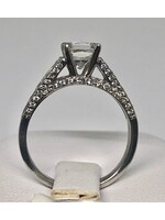 18KW 4.7g 1.40ctw (1.00ctr) J/SI1 Princess Cut Diamond Engagement Ring (size 7.5)