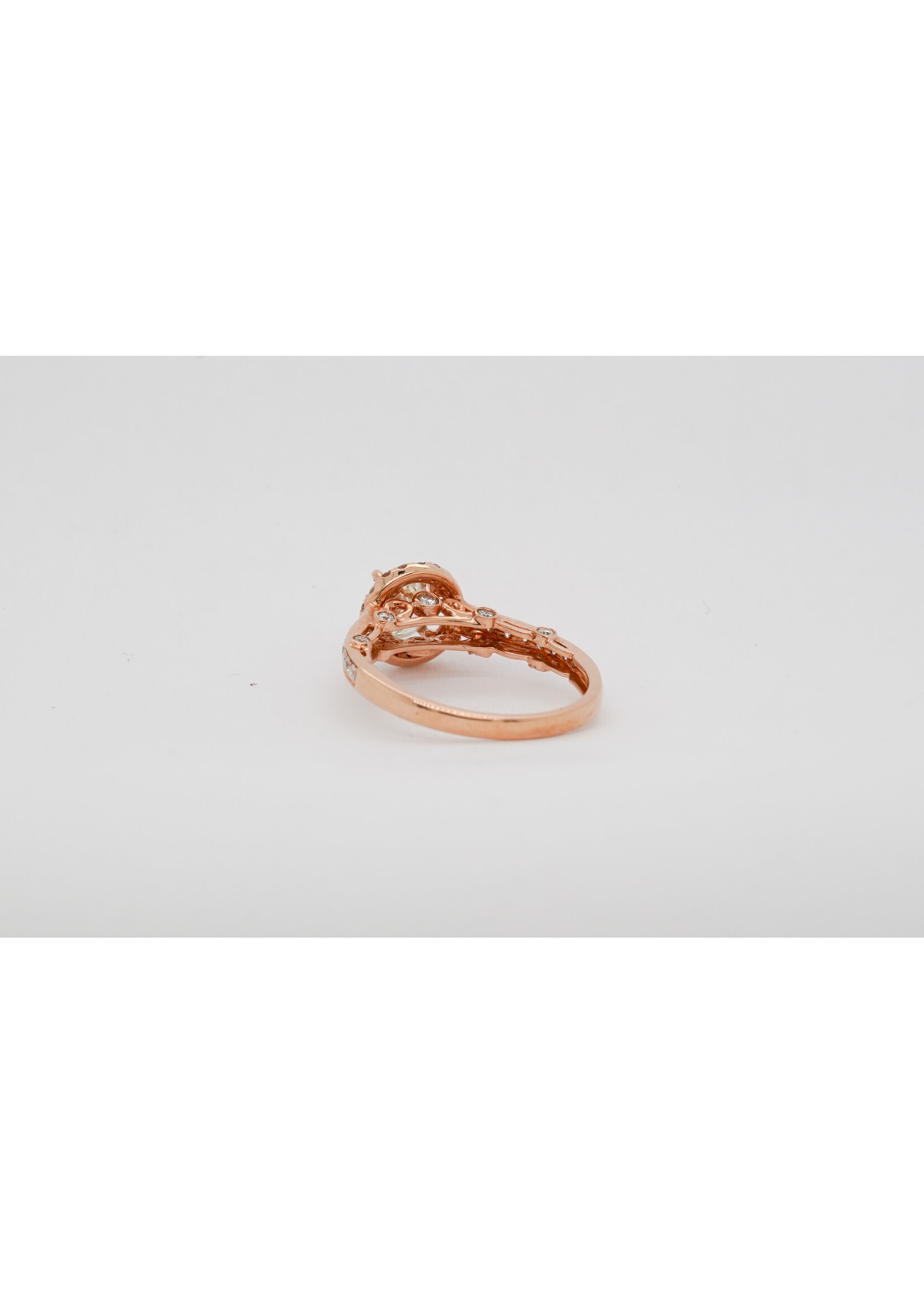 14KR 2.87g 1.45TW (1.00ctr) K/SI2 Old European Cut Diamond Halo Engagement Ring (size 6.5)