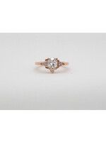 14KR 3.22g 2.10ctw (1.21ctr) H/SI1 Pear Diamond Three Stone Engagement Ring (size 6)