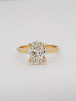 14KY 3.77g 3.00ct H/SI2 IGI Oval Solitaire Engagement Ring (size 7)