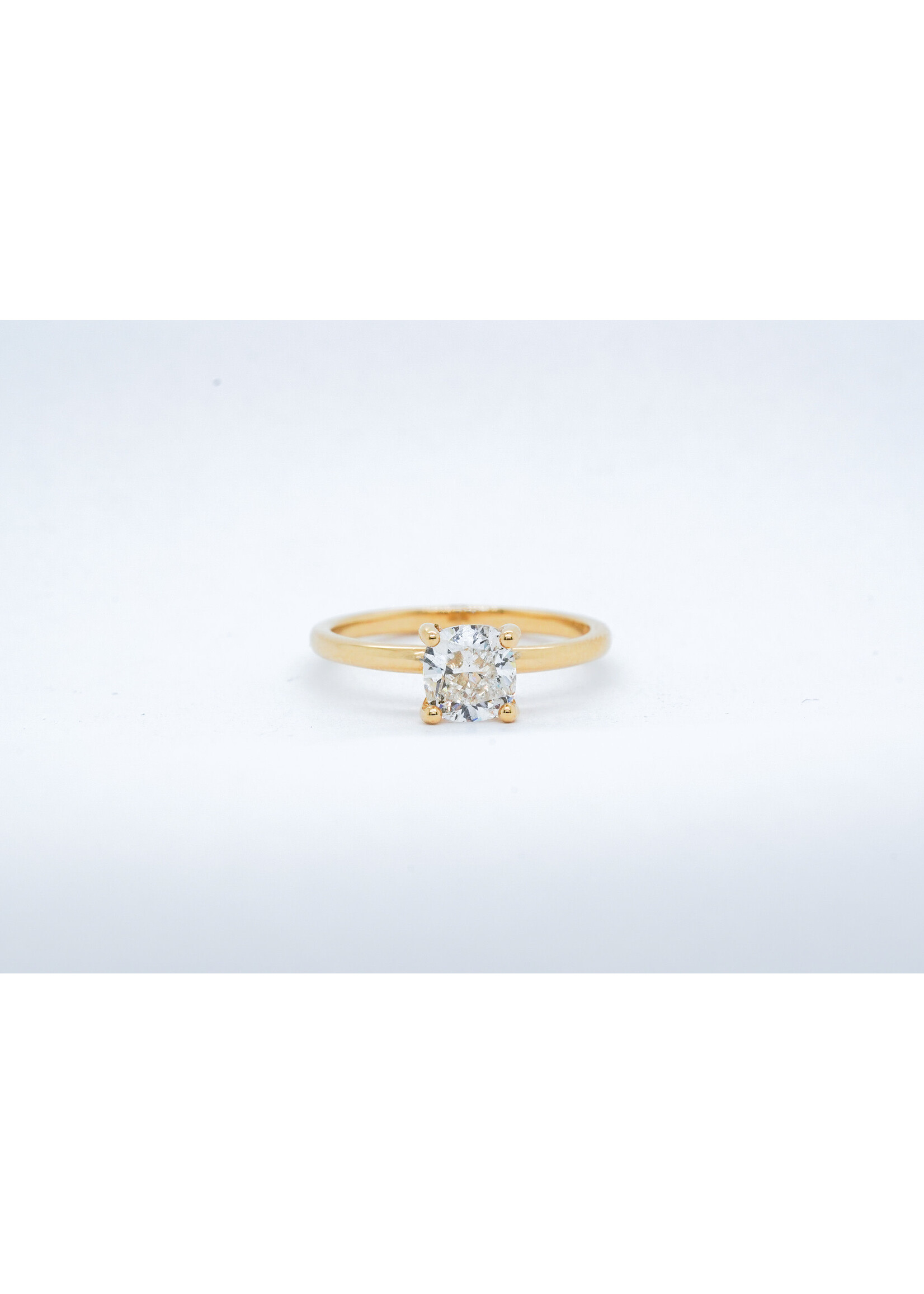 14KY 2.65g 1.28ct H/SI2 Cushion Diamond Solitaire Engagement Ring (size 7)
